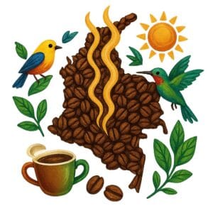 قهوه کلمبیا عربیکا با رست مدیوم 3 نقشه کشور قهوه کلمبیا